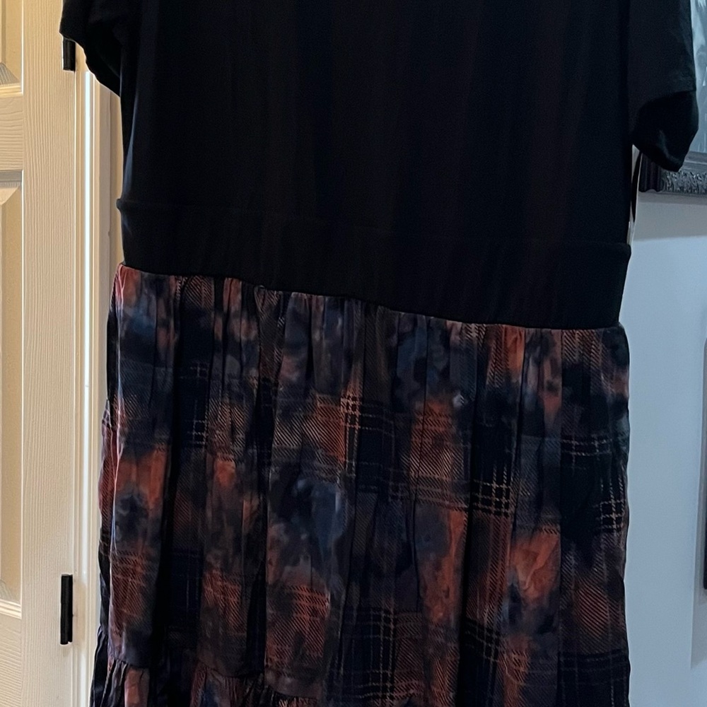 NWT Size 1 -Torrid Black/Plaid Skater Dress - Picture 4 of 6